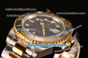 Rolex Submariner Asia 2813 Automatic Two Tone with Black Dial and White Markers