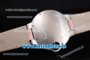 Cartier Ballon Bleu Medium Asia Automatic Steel Case with Pink Dial Roman Numeral Markers and Pink Leather Strap (YF)