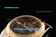 Rolex Datejust Automatic Movement Steel Case with Chocolate Dial and Two Tone Strap-Lady Model