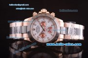 Rolex Daytona Automatic 7750 Coating Rose Gold Case and RG/PVD Strap with White Dial