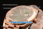 Rolex Day-Date Clone Rolex 3235 Automatic Rose Gold Case with Brown Dial Roman Numeral Markers and Rose Gold Bracelet (CF)