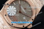 Audemars Piguet Royal Oak Swiss Quartz Rose Gold Case with Grey Dial and Rose Gold Bracelet (EF)