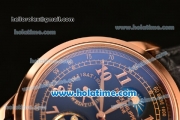 Patek Philippe Grand Complication Asia R10-Tourbillon Automatic Rose Gold Case with Black Dial Arabic Numeral Markers and Black Leather Strap
