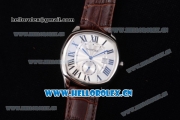 Cartier Drive de Cartier Asia ST16 Automatic Steel Case with Silver Dial Roman Numeral Markers and Brown Leather Strap