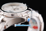 Tag Heuer Aquaracer 300 Meters Automatic Movement Silver Case with White Grid Dial and SS Strap