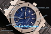 Audermars Piguet Royal Oak Classic Automatic with Silver Bezel ,Black Dial and Blue Leather Strap