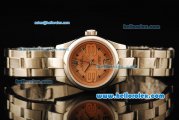 Rolex Oyster Perpetual Automatic Movement ETA Coating Case with Orange Dial and Steel Strap