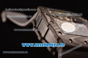 Richard Mille RM 055 Miyota 9015 Automatic Carbon Fiber Case with Skeleton Dial and Grey Nylon/Leather Strap