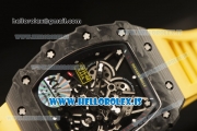 Richard Mille RM35-02 Carbon Fiber With Miyota 9015 Movement 1:1 Clone Yellow Rubber