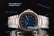 Patek Philippe Nautilus Swiss ETA 2824 Automatic Steel Case with Blue Dial and Stick Markers