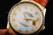 Rolex Datejust Automatic Movement ETA Coating Case with Black Diamond Bezel-White Dial