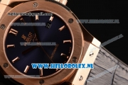 Hublot Classic Fusion 9015 Auto Rose Gold Case with Blue Dial and Blue Leather Strap