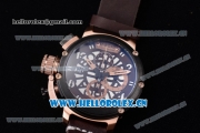 U-Boat Chimera Skeleton Chronograph Miyota OS10 Quartz Rose Gold Case with Skeleton Dial PVD Bezel and Brown Leather Strap