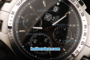 Tag Heuer Link Swiss Valjoux 7750 Automatic Movement Full Steel with Black Dial and Silver Stick Markers