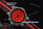 Hublot King Power Chronograph Swiss Valjoux 7750 Automatic Steel Case with Black Bezel Red Dial and White Stick Markers