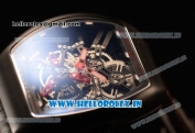 Franck Muller Vanguard Miyota Automatic Copy Tourbillon Rose Gold Case With Skeleton Dial Leather/Rubber Strap