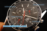 Tag Heuer Carrera Chronograph Automatic Movement with Black Dial and Bezel-Rubber Strap