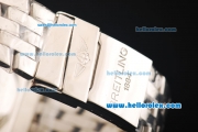 Breitling Chronomat B01 Chronograph Quartz Movement Full Steel with Blue Dial and Stick Markers