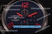 U-Boat Classico 45 Chronograph Miyota Quartz PVD Case with Black Dial Arabic Numeral Markers and Black Rubber Strap