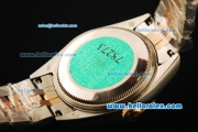 Rolex Datejust Automatic Movement ETA Coating Case with Green MOP Dial and Two Tone Strap