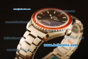 Omega Seamaster Swiss ETA 2836 Automatic Full Steel with Black Dial and Orange Bezel