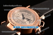 Cartier Pasha C Swiss Quartz Rose Gold Case with Silver Dial and Diamonds Bezel