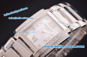 Patek Philippe Ref.4910 Swiss ETA Quartz Movement Diamond Bezel and Marking with White MOP Dial Lady Model