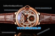 Cartier Ballon Bleu De Tourbillon Asia Automatic Rose Gold Case with Brown Dial and Roman Numeral Markers