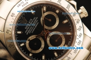 Rolex Daytona Swiss Valjoux 7750 Automatic Movement Full Steel with Black Dial and White Stick Markers