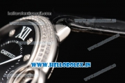 Cartier Ballon Bleu De Large Miyota Quartz Steel Case with Diamonds Bezel Black Dial and Diamond Markers