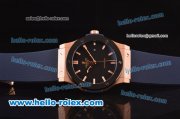 Hublot Classic Fusion Asia 2813 Automatic Rose Gold Case with PVD Bezel and Black Dial
