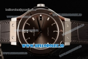 Hublot Classic Fusion Japanese Miyota 9015 Automatic Movement Steel Black Dial and Stick Markers Leather Strap (JF)