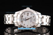 Rolex Day Date Oyster Perpetual Swiss ETA 2836 Automatic Movement Silver Case with White Dial and Diamond Markers