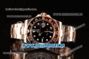 Rolex GMT-Master II Swiss ETA 2836 Automatic Two Tone Rose Gold Case With Ceramic Bezel Black Dial 126711CHNR bk