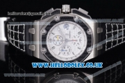 Audemars Piguet Royal Oak Offshore Juan Pablo Montoya Chronograph Swiss Valjoux 7750 Automatic Steel Case with White Dial Stick Markers and Black Lether Strap - 1:1 (J12)