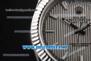 Rolex Day-Date Clone Rolex 3255 Automatic Stainless Steel Case/Bracelet with Silver Dial and White Stick Markers
