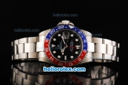 Rolex GMT-Master Automatic Movement Full Steel Case/Strap with Black Dial and Two Tone Bezel