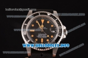 Rolex Submariner Vintage Swiss ETA 2836 Automatic Steel Case with Black Dial Dot Markers and Black Nylon Strap
