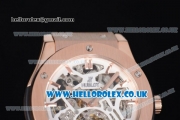 Hublot Classic Fusion Skeleton Asia Automatic Rose Gold Case with Skeleton Dial and Black Leather Strap