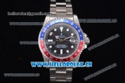 Rolex GMT-Master Vintage Asia 2813 Automatic Stainless Steel Case/Bracelet with Black Dial and White Markers