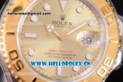 Rolex Yacht-Master Swiss ETA 2836 Automatic Two Tone Case/Bracelet with Yellow Gold Dial and Dot Markers - 1:1 Original (J12)