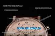 Breguet Grande Complication Moon Phase Chrono Venus 7750 Manual Winding Steel Case with White Dial Brown Leather Strap and Roman Numeral Markers (GF)