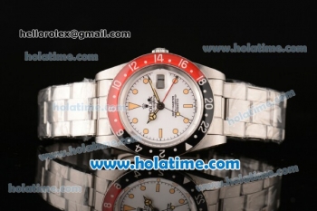 Rolex GMT-Master Swiss ETA 2846 Automatic Movement Steel Case with White Dial and Ceramic Bezel