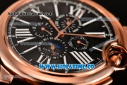 Cartier Ballon Bleu De 44MM Asia Automatic Rose Gold Case with Black Dial and White Roman Numeral Markers