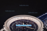 Breitling For Bentley chronograph Quartz Movement with Leather Strap and Blue Dial