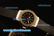 Hublot Big Bang Miyota Automatic Steel Case with Black Grid Dial and Black Rubber Markers-Lady Size