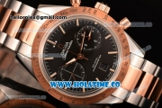 Omega Speedmaster'57 Chrono Clone Omega 9300 Automatic Two Tone Case/Bracelet with Black Dial and Stick Markers (EF)