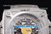 Hublot Masterpiece MP 08 Antikythera Sunmoon Asia 2813 Automatic Steel Case Skeleton Dial Yellow Leather Strap and White Markers