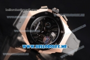 Audemars Piguet Concept Miyota Quartz Rose Gold Case with Skeleton Dial and Grey Rubber Strap Stick/Arabic Numeral Markers (EF)