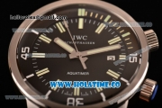 IWC Aquatimer Vintage 1967 Asia Automatic Steel Case with Black Dial Stick Markers and Black Leather Strap